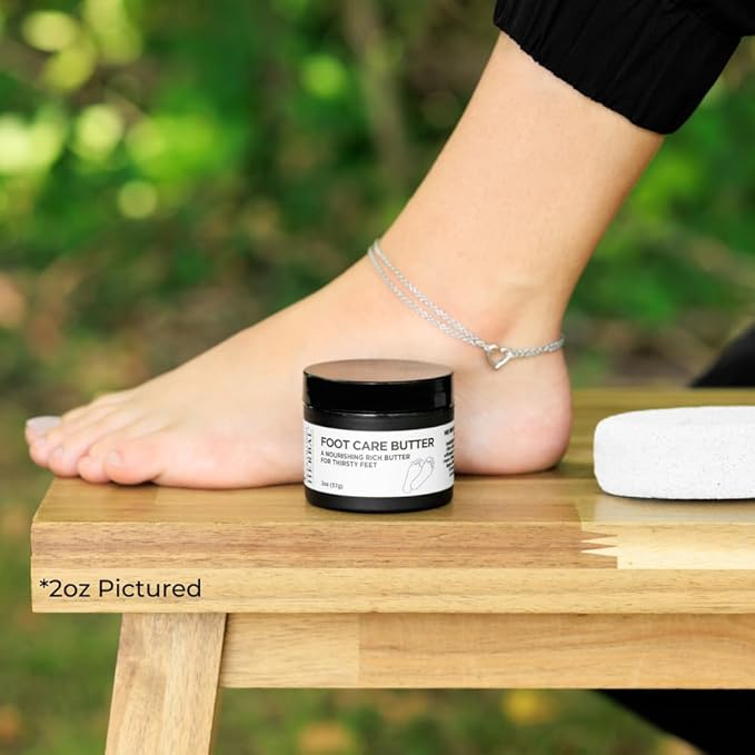Ora's Amazing Herbal Foot Care Butter, Heel Balm, Foot Balm, Repair Cream for Dry Cracked Heels & Feet, Lavender, Tea Tree & Peppermint, 100% Recycled Plastic Jar, 8 oz