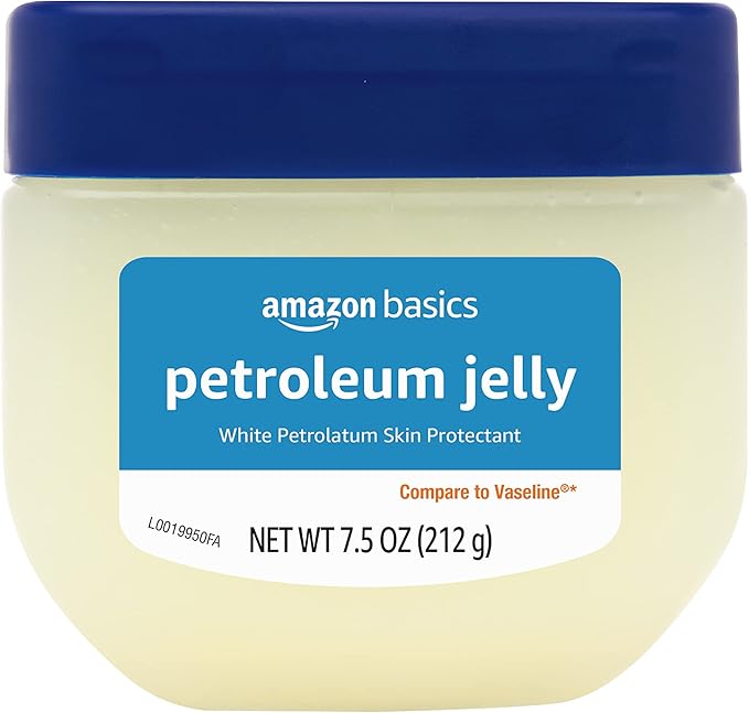 Amazon Basics Petroleum Jelly White Petrolatum Skin Protectant, Unscented, 7.5 oz, 1-Pack, (Previously Solimo)