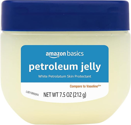 Amazon Basics Petroleum Jelly White Petrolatum Skin Protectant, Unscented, 7.5 oz, 1-Pack, (Previously Solimo)