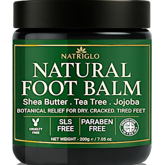 Organic Tea Tree Foot Cream for Dry Cracked Feet, Heels, Toes & Calluses - Athlete’s Foot, Odor, Itchy & Rough Skin- Heel Balm & Moisturizer for Soft, Smooth Feet & Lasting Comfort