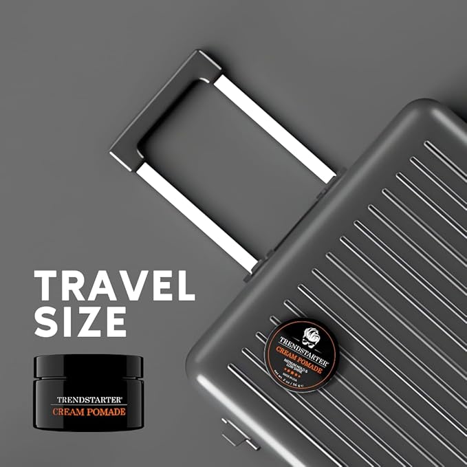 TRENDSTARTER - CREAM POMADE (2oz) - Travel Size - Medium Hold - Low Shine - Water-Based All-Day Hold Premium Hair Styling Pomade Putty Products