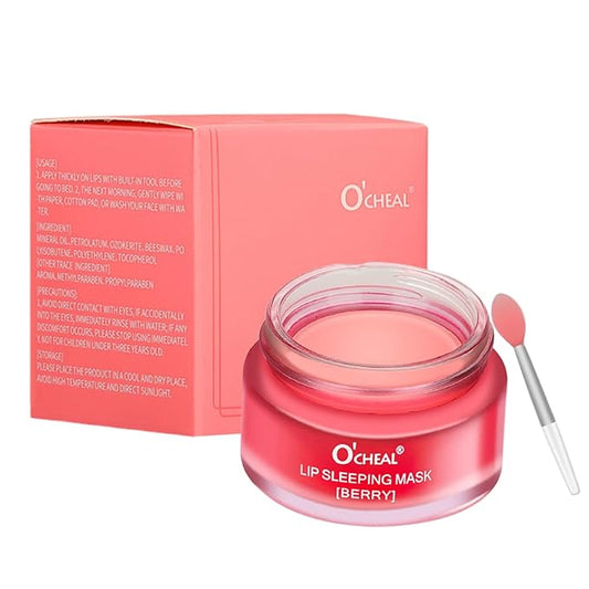Lip Sleeping Mask Overnight Moisturizer Balm, Berry Lip Mask, Day and Night Repair Lip Balm for Improves Dryness Cracked, Moisturize and Nourish Lip Scrubs Exfoliate Reduce Lip Lines (Berry)