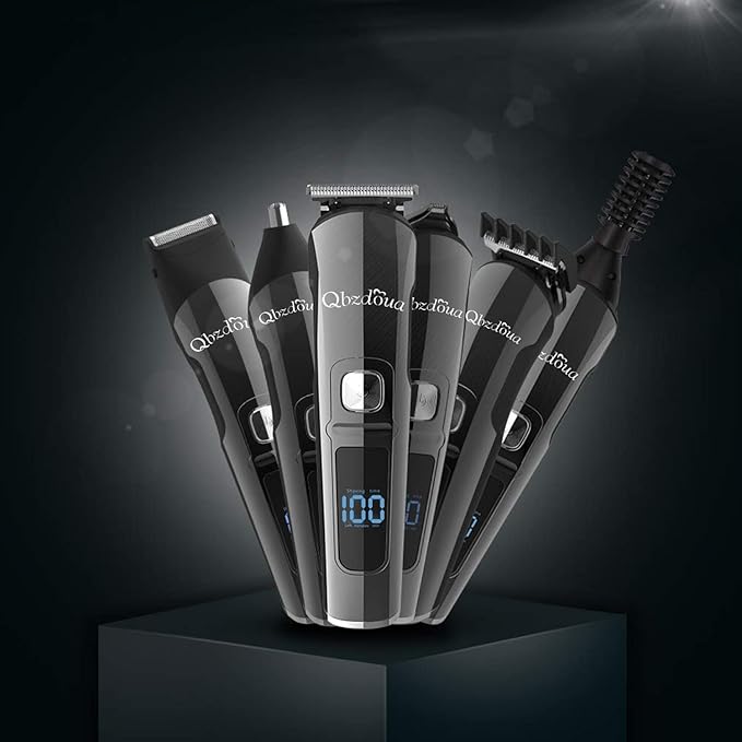 Mens Hair Clipper Beard Trimmer Cordless Mens Grooming Kit Trimmer for Beard Head Face and Body Waterproof IPX7 LED Power Display