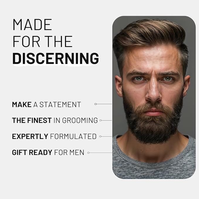 Black Oud Beard Care Kit - Non-Greasy, Premium Balm with Shea Butter | Ultimate Softener and Conditioner for Men, 50mL