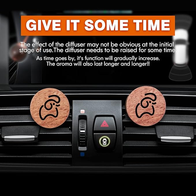 Essential Oil Car Diffuser, 2 PCS Elephant Calf Shaped Car Aromatherapy Wood Diffuser with Vent Clip