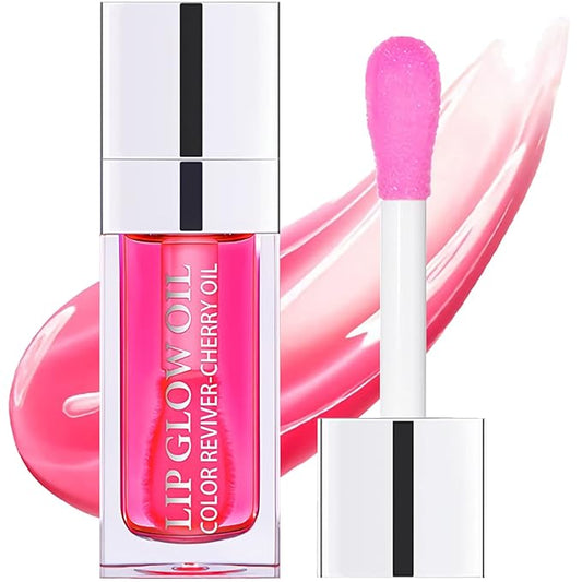 Yasovigi Hydrating Lip Oil Plumping Lip Tint Moisturizing Lip Gloss, Transparent Lip Balm Care Stick Nourishing Repairing Non-sticky, Moisture&Lighten Lip Lines (Raspberry)