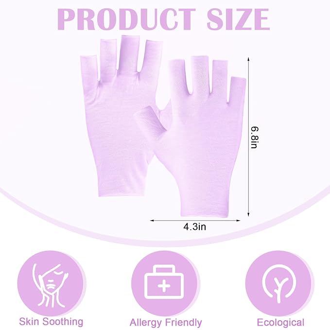 Geyoga 6 Pairs Fingerless Moisturizing Gloves Eczema Cotton Gloves for Adults Half Finger Touchscreen Lotion Overnight Dry Hands for Women Sleeping(Pink)