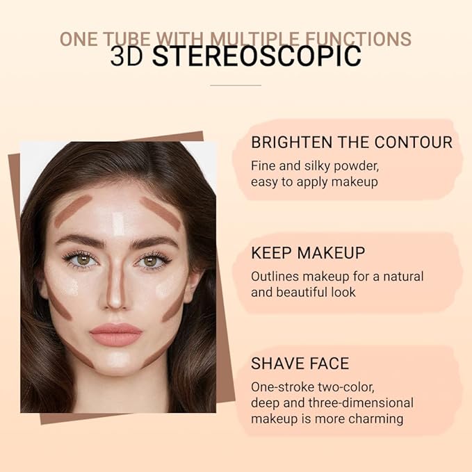 evpct 2In1 Cream Contour Stick Contouring Concealer Sticks Makeup Face Cream Kit for Beginners Creamy Contour and Highlight Stick contorno base de maquillaje para mujer en oferta Lotus & Light Brown