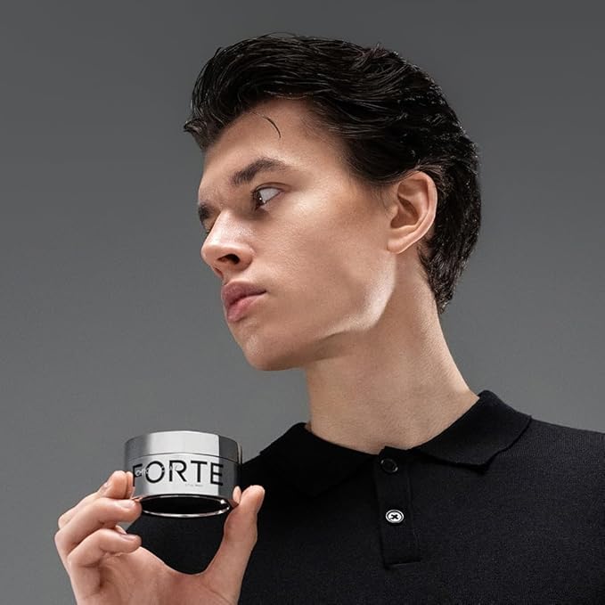 Forte Series Chrome Clay – Strong Hold Hair for Men | Matte Finish, Volumizing & Texture Enhancing | Kaolin, Biotin & Aloe Vera | Lightweight, Reworkable & Easy Wash-Out | 2.5oz
