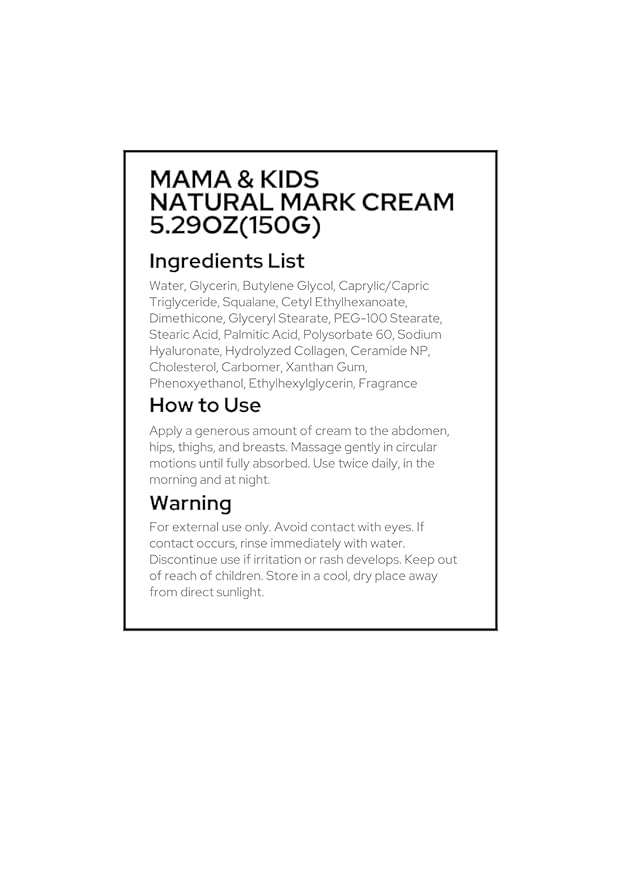 Mama & Kids Natural Mark Cream 5.29oz
