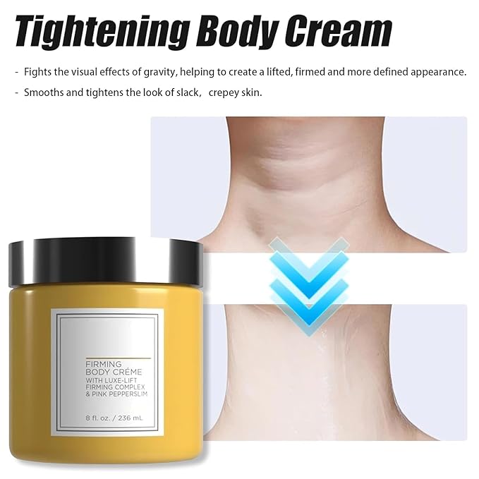 Champagne Lift Body Creme, Champagne Body Firming Cream, lift firming body creme,Deep Hydration & Smoothing, Hydrates Dry， Skin Arms & Legs（Vanilla, 8 Fl Oz）