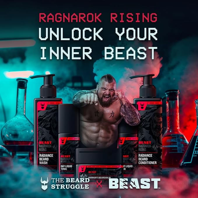 The Beard Struggle The Beast Line Beard Growth Oil for Men Ragnarok Rising Eddie Hall Beast Line - Signature Edition - Night Liquid Elixir Beard Oil & Beard Softner