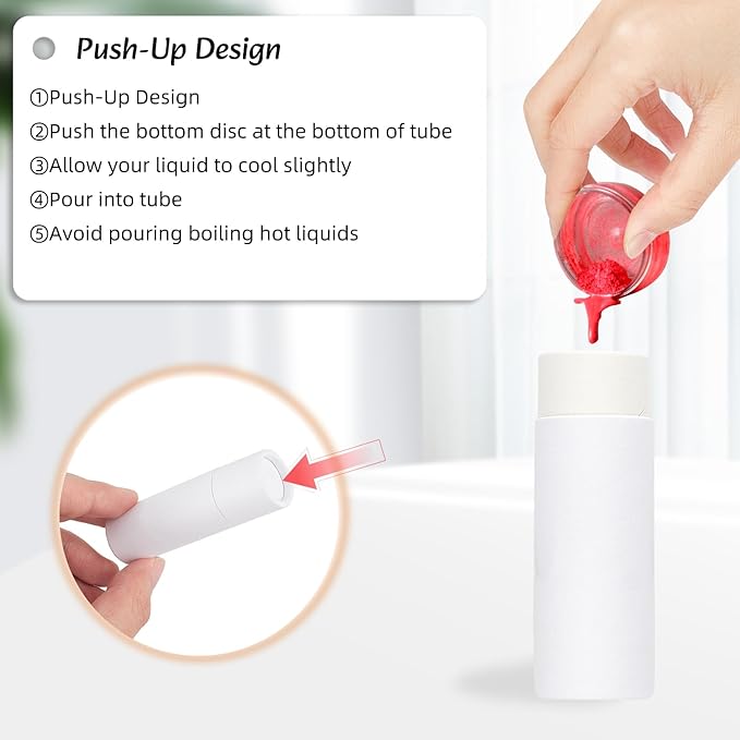 NICENEEDED 10 Pcs Paperboard Lip Balm Tubes, White Paper Lipstick Tube, Cardboard Empty Lip Gloss Container Solid Perfume Tube Cosmetic Box for DIY Lip Gloss Balm Chapstick