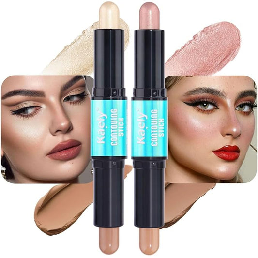 evpct 2in1 Face Shaping & Contouring Stick Cream Contour Concealer Bronzer Stick Makeup Kit for Face Highlighter Makeup Stick contorno maquillaje de maquillaje, NEW Universal Light +NEW Light Medium