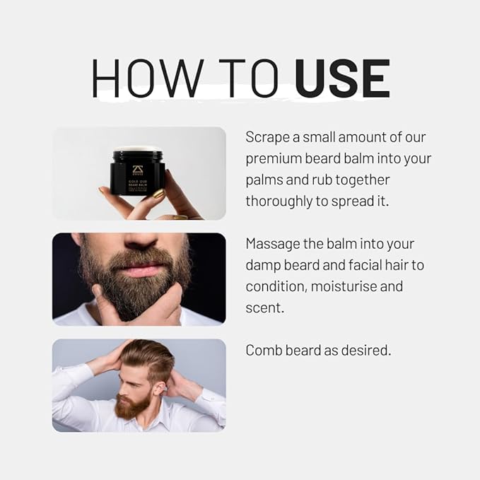 Gold Oud Beard Balm for Men – Rich Earthy Scented Beard Butter with Natural Oils – Hydrates, Softens & Fights Beardruff – Premium Skincare & Grooming for Beards – 50g