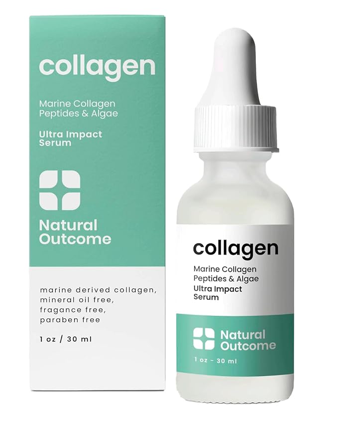 Collagen Peptide Serum for Face, Daily Firming, Lifting and Wrinkle Reducing Facial Serum with Marine Derived Collagen and Hyaluronic Acid 1 oz