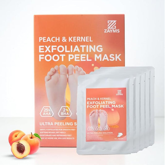 Foot Peeling Mask 5 Pack - Exfoliating Mask for Baby Soft Feet, Removes Dead Skin & Calluses, Repairs Cracked Heels, Natural Peel for Smooth, Soft Feet