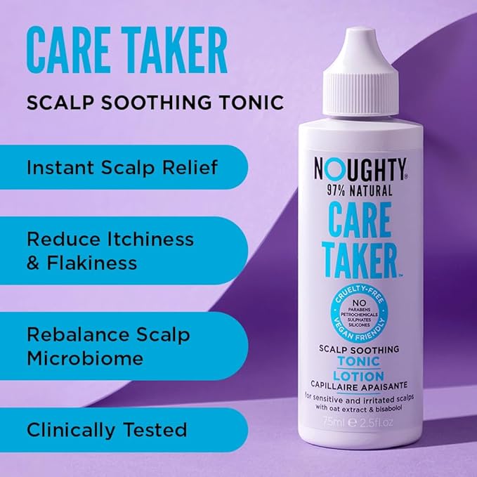 Noughty 97% Natural Care Taker Scalp Soothing Tonic, for Sensitive and Irritated Scalps, Fragrance Free Leave in Treatment, Gentle on Skin and Hair, Sulphate Free Vegan Haircare 75ml