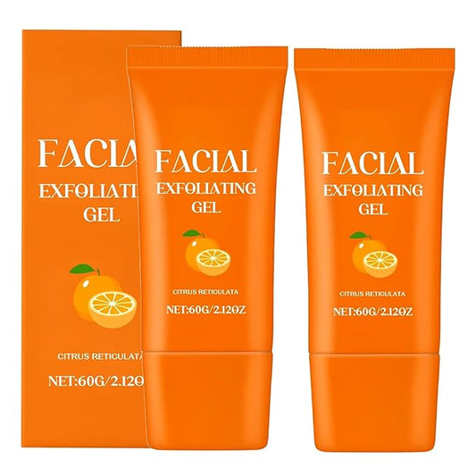 Facial Exfoliating Gel, 2025 New Orange Exfoliating Gel Scrub for Face and Body, Orange Peeling Glue Remove Blackheads & Moisturize Skin for All Types Skin (A-2Pcs, One Size)
