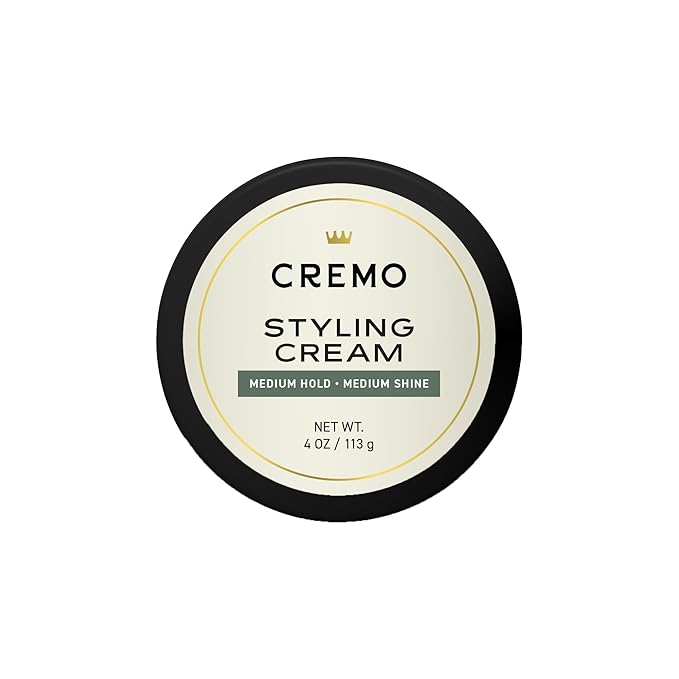 Cremo Hair Styling Cream, Barber Grade, Medium Hold, Medium Shine Hair Products, 4 Oz