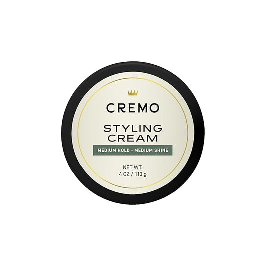 Cremo Hair Styling Cream, Barber Grade, Medium Hold, Medium Shine Hair Products, 4 Oz