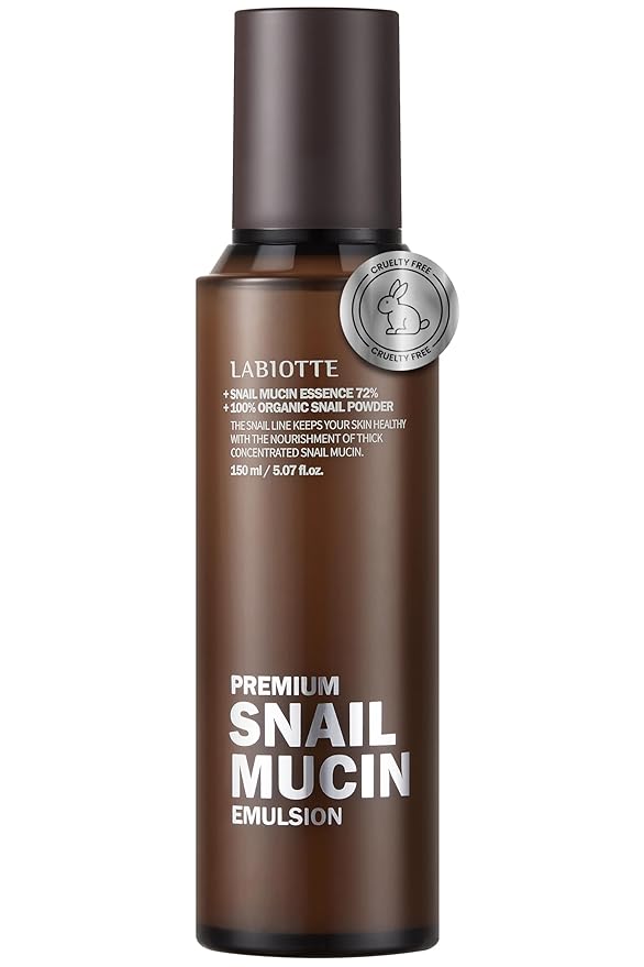 LABIOTTE Premium Snail Mucin Emulsion | Korean Skin Care Emulsion for Women & Men w/ 72% Snail Mucin Essence | Hypoallergenic Balancing Emulsion | Hydrating Moisturizer Emulsion (5.07 fl oz)