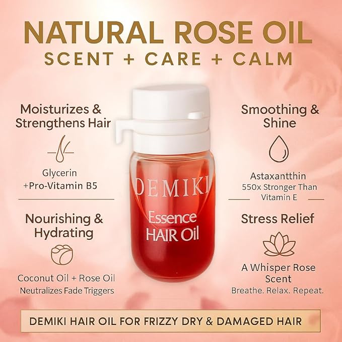 Hair Oil For Frizzy Hair With Coconut Oil - Hair Treatment For Dry Damaged Hair, Hair Perfume Oil For Curly Hair, Frizz Control Hair Care Products, Mini Bottles Hair Oil For Damaged Hair, 12pcs