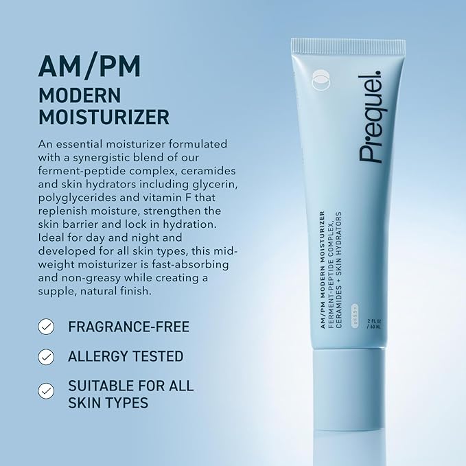 Skin AM/PM Modern Moisturizer – Hydrating Face Cream with Peptides, Ceramides & Glycerin for Dry, Sensitive, or Combination Skin – Non-Greasy Moisturizer for Barrier Support
