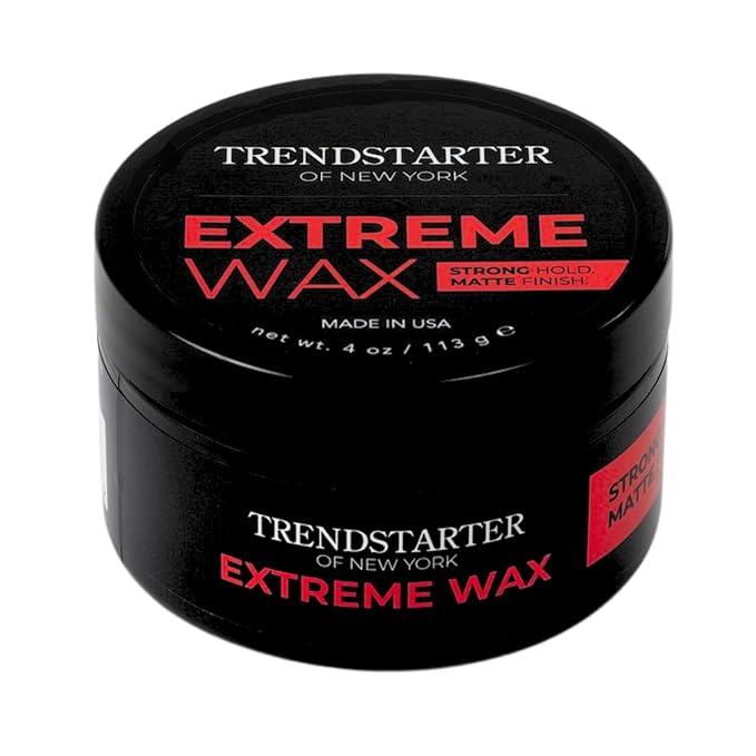 TRENDSTARTER Hair Wax - Extreme, 4oz - Matte Finish - Premium Water Based Flake-Free Hair Styling Pomade for All Hair Types - All-Day Strong Hold