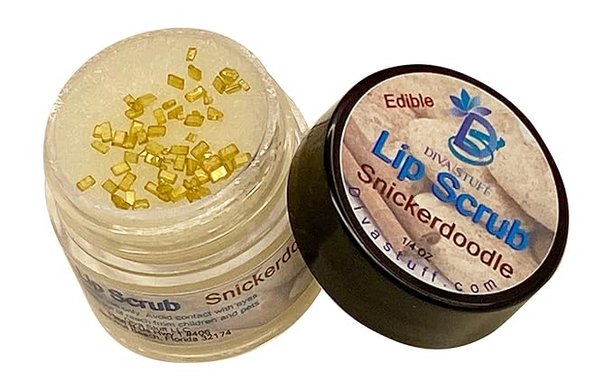 Diva Stuff Ultra Hydrating Lip Scrub for Soft Lips, Gentle Exfoliation, Moisturizer & Conditioner, ¼ oz - Made in the USA (Snickerdoodle)