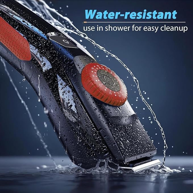 40 Precisions Electric Beard Trimmer for Men, Mens Grooming Trimmer for Beard, Mustache, Face and Ear Hair, Multi-Series Clipper, Waterproof, USB C Charging, Soft Pouch (Red)