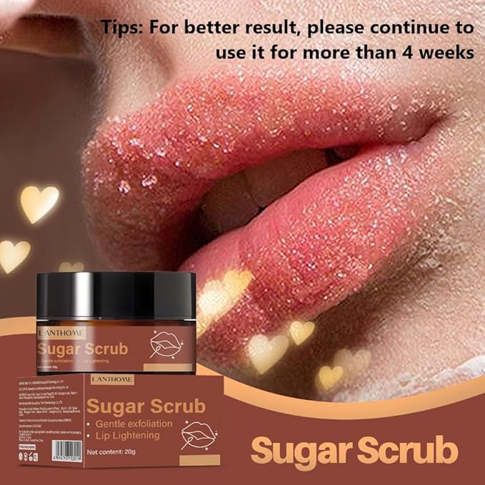 Sugar Lip Scrub - Gentle Lip Care Lip Exfoliator & Moisturizer - Exfoliating Lip Scrubber for Dry Lips