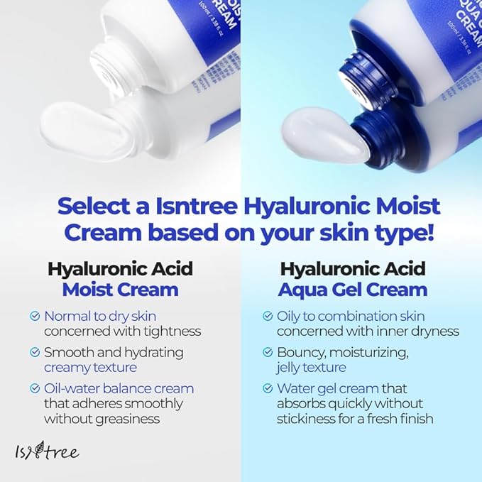 ISNTREE Hyaluronic Acid Moist Cream 100ml, 3.38 fl.oz | Korean Skincare | Deep Hydration for Dry Skin | Balances Oil & Moisture | Lightweight & Non-Greasy | Fragrance-Free