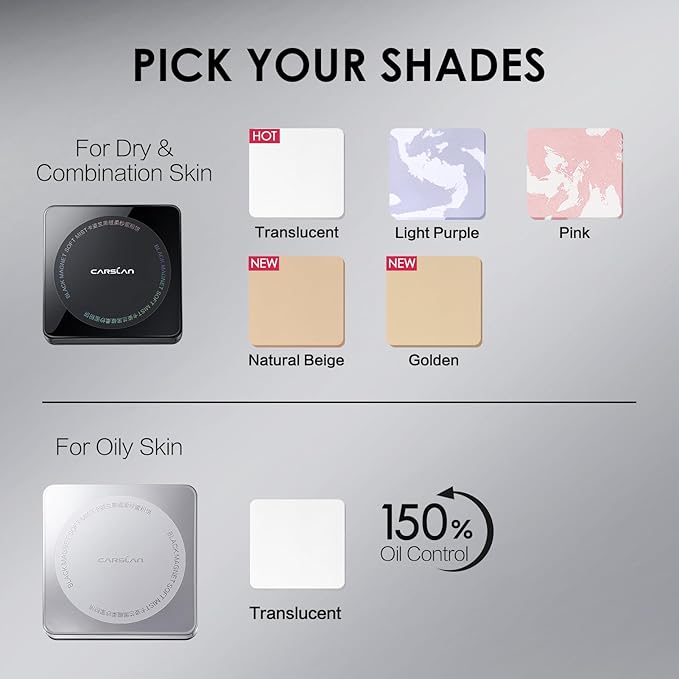 1.0 Waterproof Face Pressed Powder Compact, 24H Longlasting Oil Control Pressed Setting Powder Talc-Free Makeup, Shine Free, Poreless, Smooth, 01 Natural Beige for dry&com skin (0.28Oz)