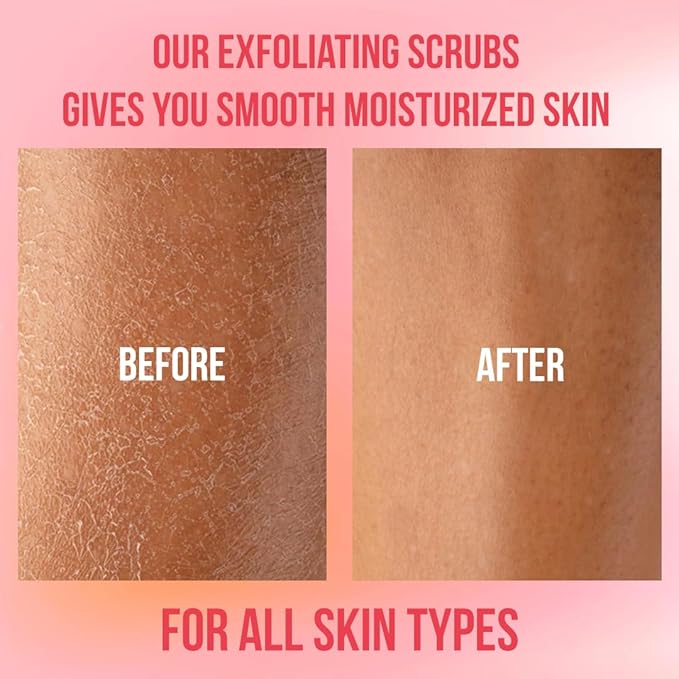 Himalayan Salt Body Scrub, Pink Exfoliator For Women, Exfoliating Scrub for Soft Skincare, Removes Dead Skin Cells, Natural Face Foot Hands Exfoliation Deep Cleansing & Moisturize Skin Large 12oz Jar