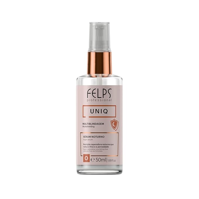 Felps Professional UNIQ Night Serum, Multi-Blending Hair Treatment, Frizz Control, Color Protection, 50ml/1.69fl.oz