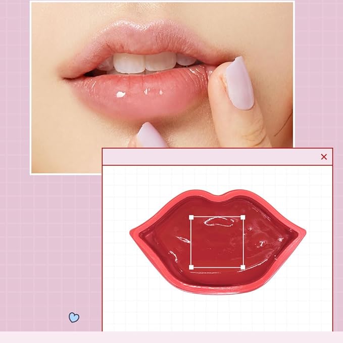 PS.PRETTYSKIN Rose Lip Masks for Dry Lips Care, Hydrogel Formula, moisture,nutrition, elasticity and vitality of lips,Rosa Centifolia Flower Extract,castor seed oil Extract,Lip care, Pack of 20