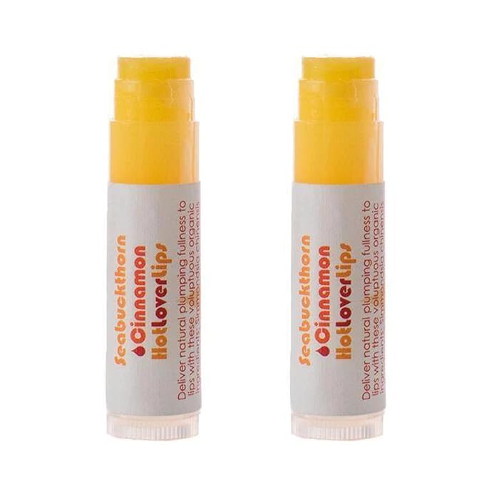 Living Libations - Organic 'Cinnamon Seabuckthorn Lover Lips' Lip Balm | Natural, Wildcrafted Clean Beauty (2-pack)