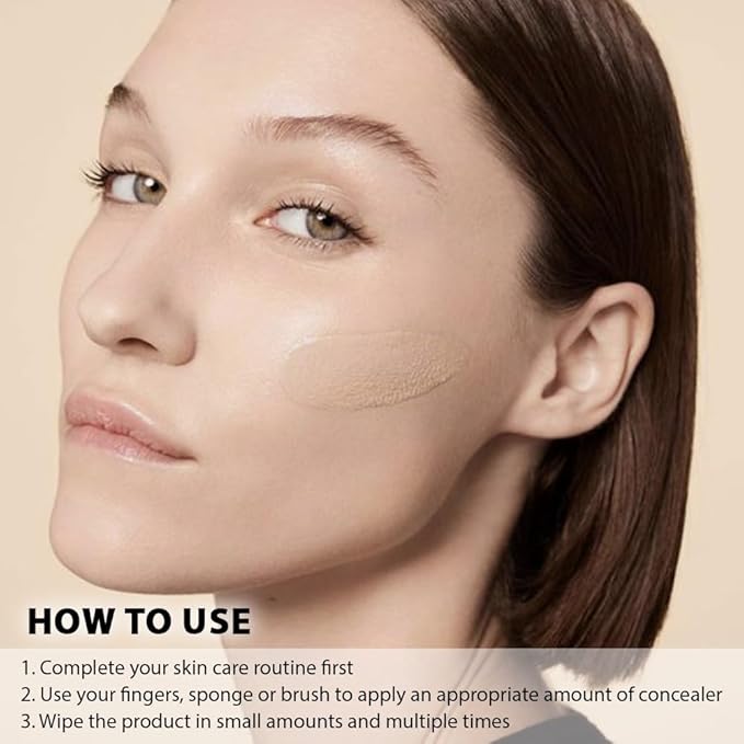 Kaely 2Pcs Under Eye Concealer for Older Women, Color Correcting Full Coverage Concealer for Dark Circles, Puffiness, Redness, Corrector de ojeras, Waterproof Anti Aging, Natural Matte Finish, light W