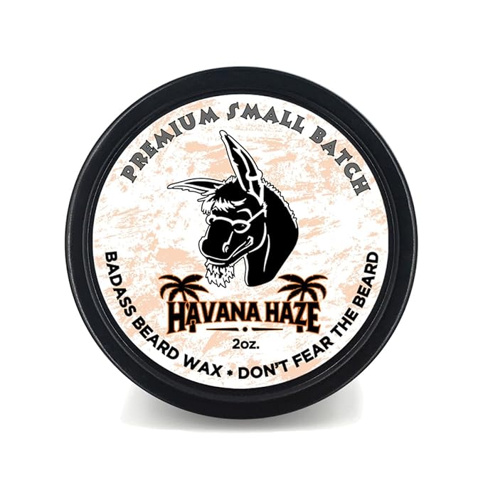 Badass Beard Care Wax For Men - Havana Haze, 2 oz - Softens Hair, Leaves Your Beard Looking and Feeling More Dense