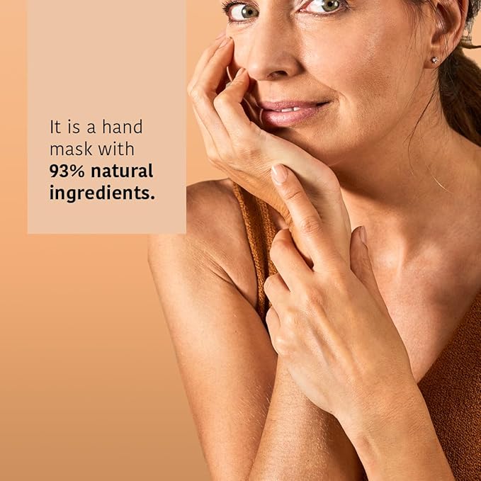 IROHA NATURE Repairing Hand Mask Gloves | 15 Pairs | Peach & Shea Butter | Hydration & Repair for Damaged & Cracked Hands | Vegan & 93% Natural Ingredients