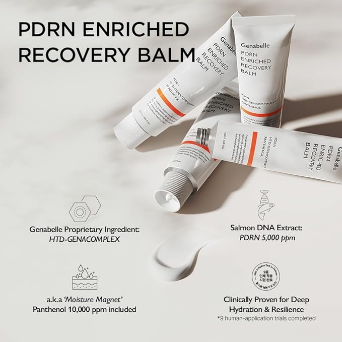 PDRN Enriched Recovery Balm – 5,000 ppm PDRN & 10,000 ppm Panthenol Soothing Repair Cream for Sensitive Skin, Hydration & Barrier Strengthening, 50 ml (1.69 fl oz)