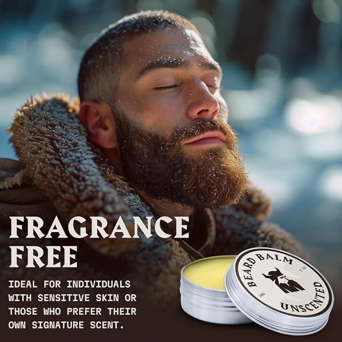 Striking Viking Beard Balm for Men & Mustache Balm with Shea Butter & Argan Oil - 2 oz, Light Hold - Fragrance Free Beard Conditioner & Softener - Softens & Shapes with Tea Tree & Jojoba Oils
