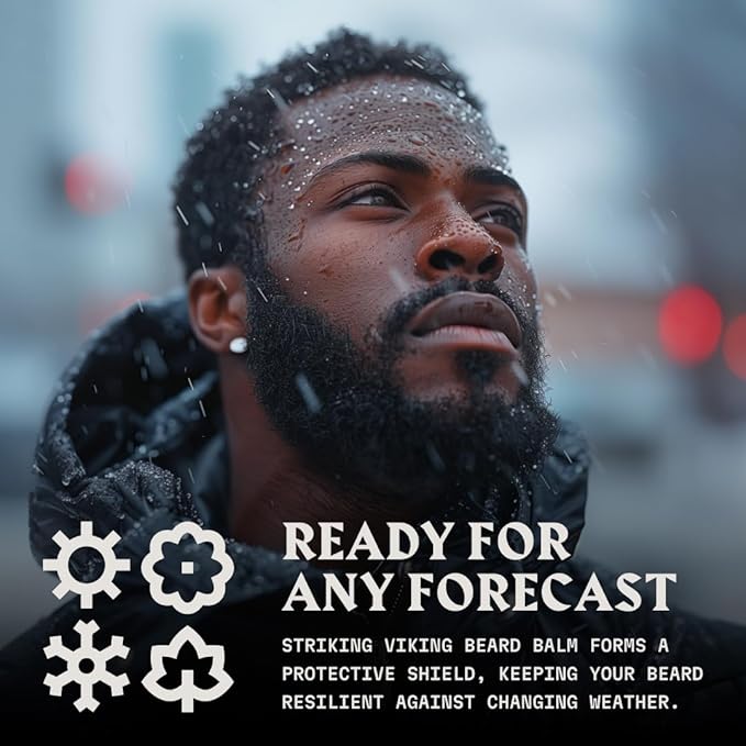 Striking Viking Beard Balm for Men – Light Hold, Cedar, 2 Oz - Leave-in Beard Conditioner with Shea Butter, Tea Tree, Argan & Jojoba Oils - Smooth, Shape, Moisturize & Soften Coarse, Dry Facial Hair