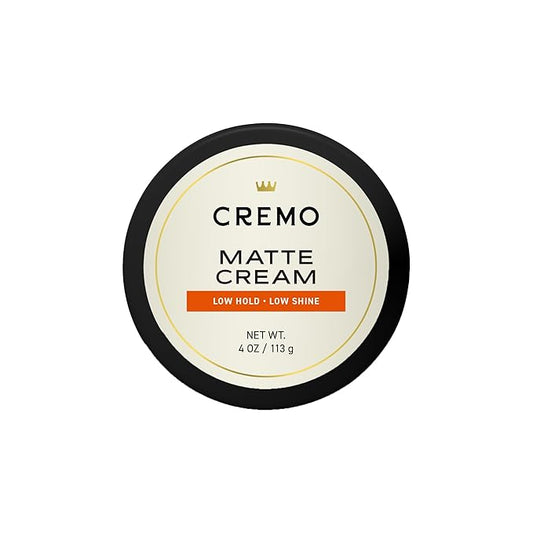 Cremo Hair Styling Matte Cream, Premium Barber Grade, Light Hold, Low Shine, Hair Cream and Hair Products For Men, 4 Oz