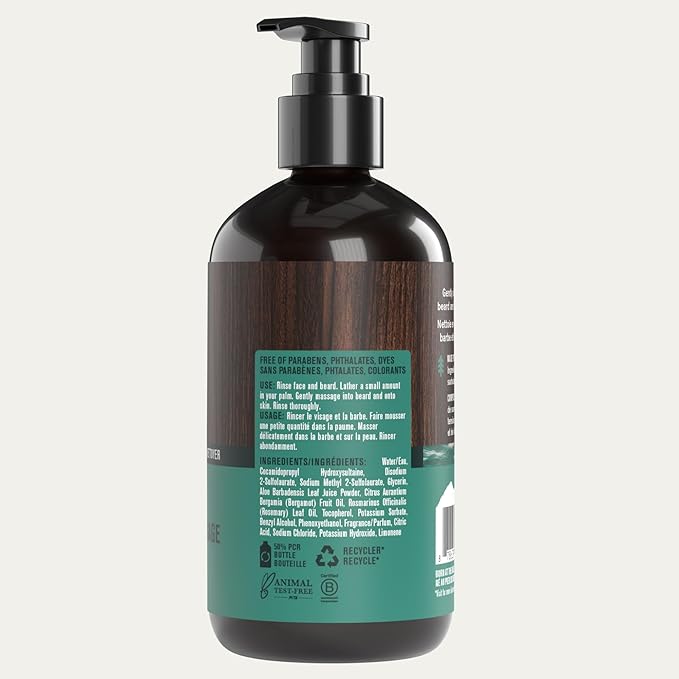 Every Man Jack Beard + Face Wash - Subtle Sea Salt Fragrance - Deep Cleans, Conditions, and Softens Your Beard and Skin Underneath - Naturally Derived with Coconut Oil, Glycerin, and Coconut - 6.7-fl oz (2 Pack)