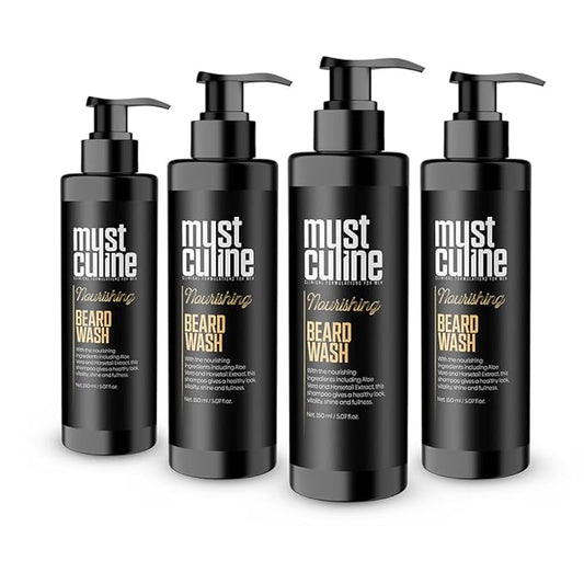 Beard Wash Shampoo, Tea Tree Oil & Argan Oil Anti-Dandruff, Anti-Itching Shampoo for Men (4 Package)