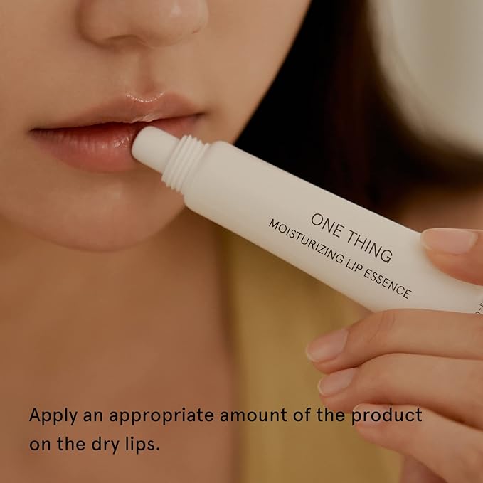 ONE THING Moisturizing Lip Essence 1 Count | Nourishing Soothing Moisturizing Hydrating Dry Rough Lips, Oil Butter Organic Plant Based Balm, Jojoba Argan Olive Oil | Vegan Korean Skin Care