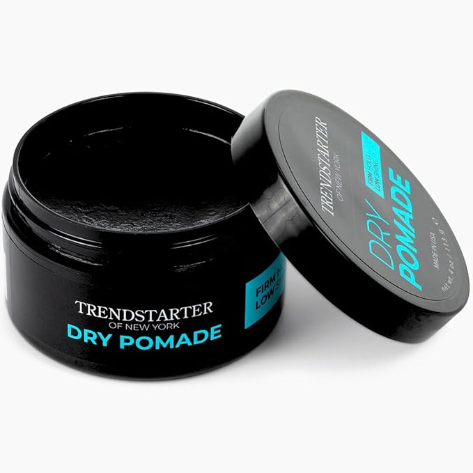 TRENDSTARTER - DRY POMADE (4oz) - Firm Hold - Low Shine - Water-Based Gel Type Pomade - All-Day Hold Premium Hair Styling Products