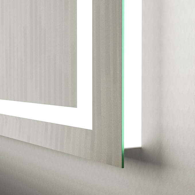 Amorho LED Bathroom Mirror 60'' X36'' with Front and Backlight, Large Dimmable Wall Mirrors with Anti-Fog, Shatter-Proof, Memory, 3 Colors, Double LED Vanity Mirror